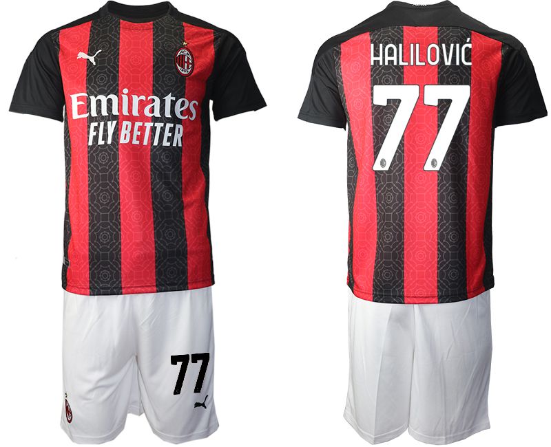 Men 2020-2021 club AC milan home #77 red Soccer Jerseys->ac milan jersey->Soccer Club Jersey